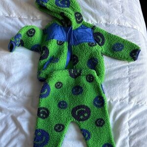 Old Navy Green and Blue Smiley Face Footie